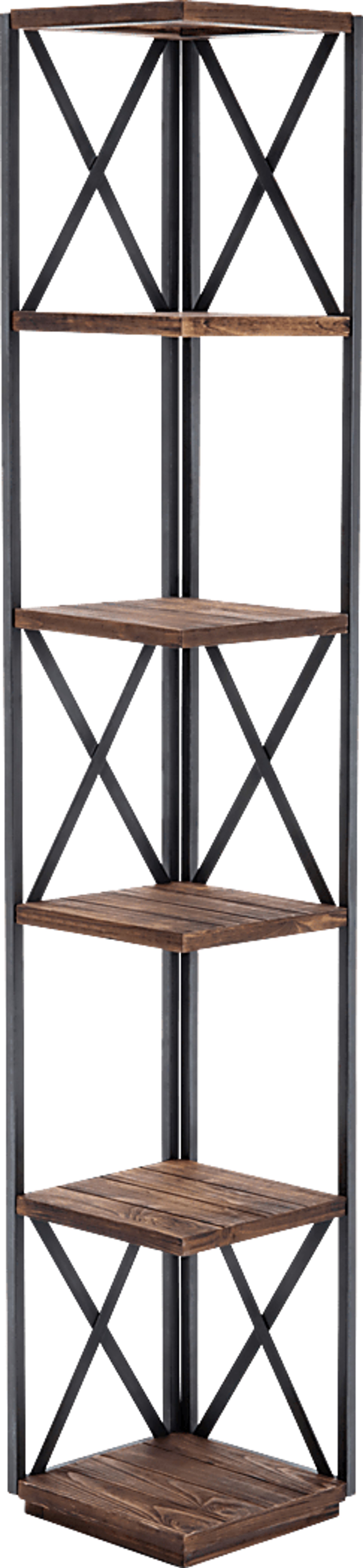 Belinan Brown Corner Bookshelf - Image 1