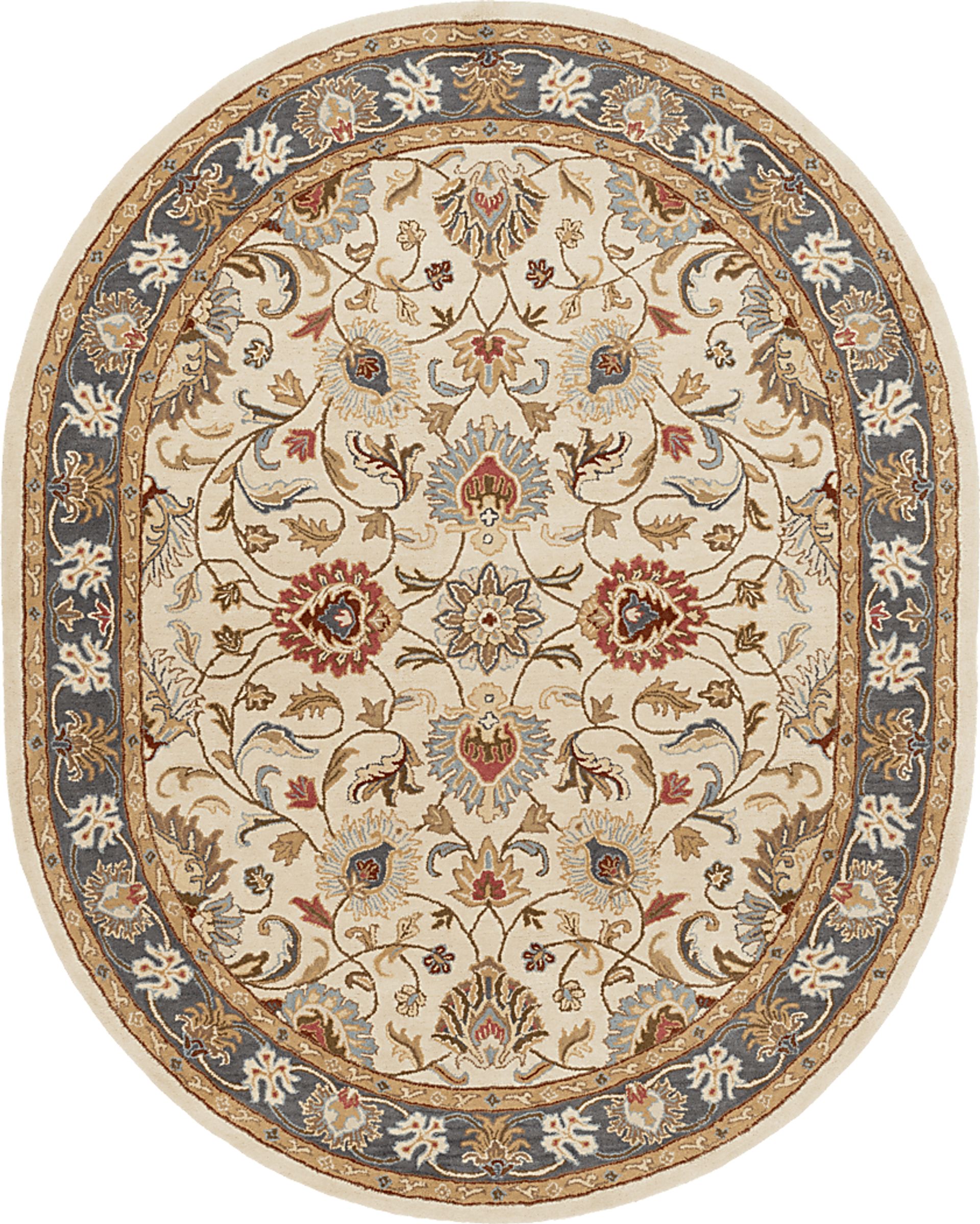 Belinera Beige 8' x 10' Oval Rug - Image 1