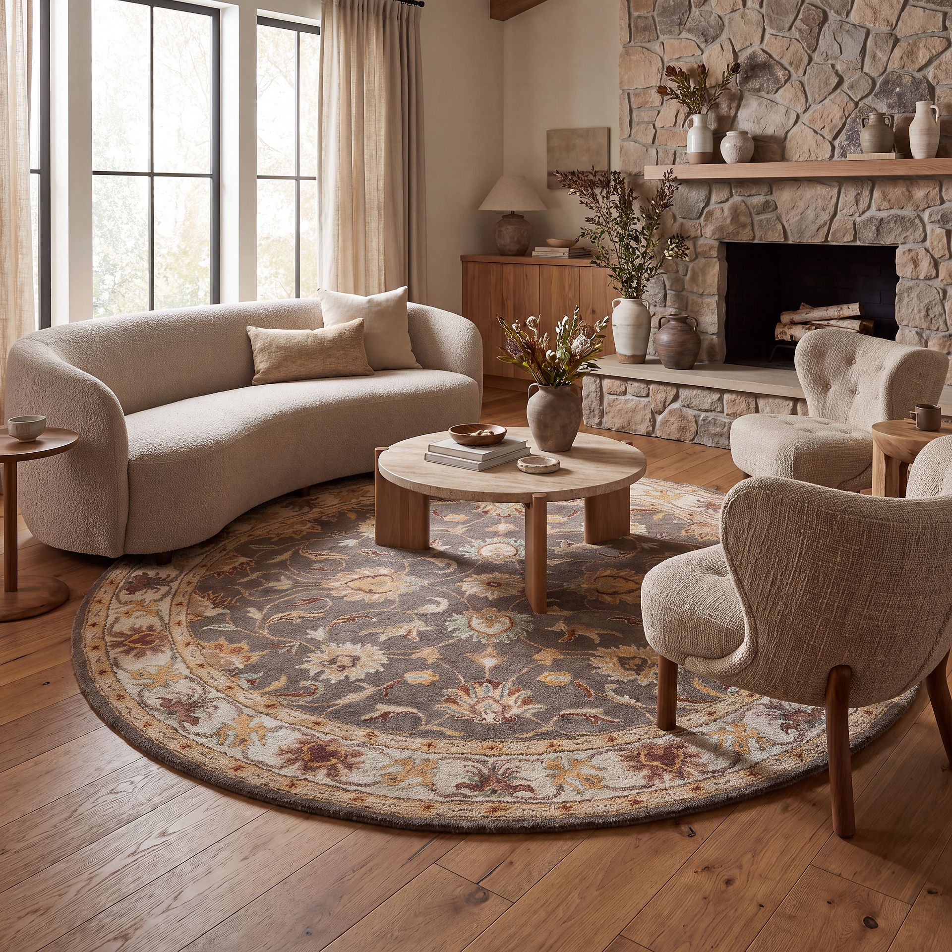 Belinera Brown 4' Round Rug - Image 2