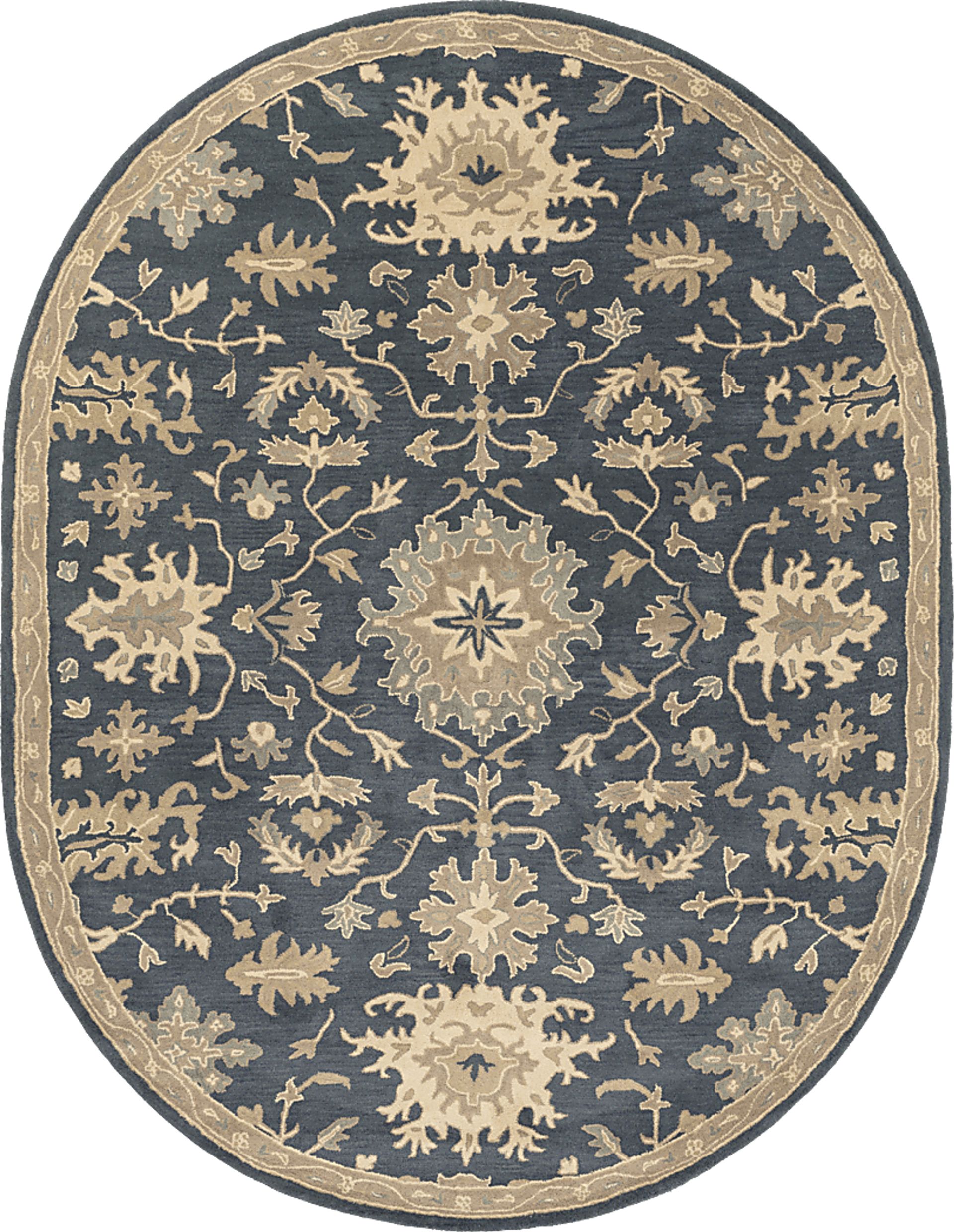 Belinera IV Navy 8' x 10' Oval Rug - Image 1
