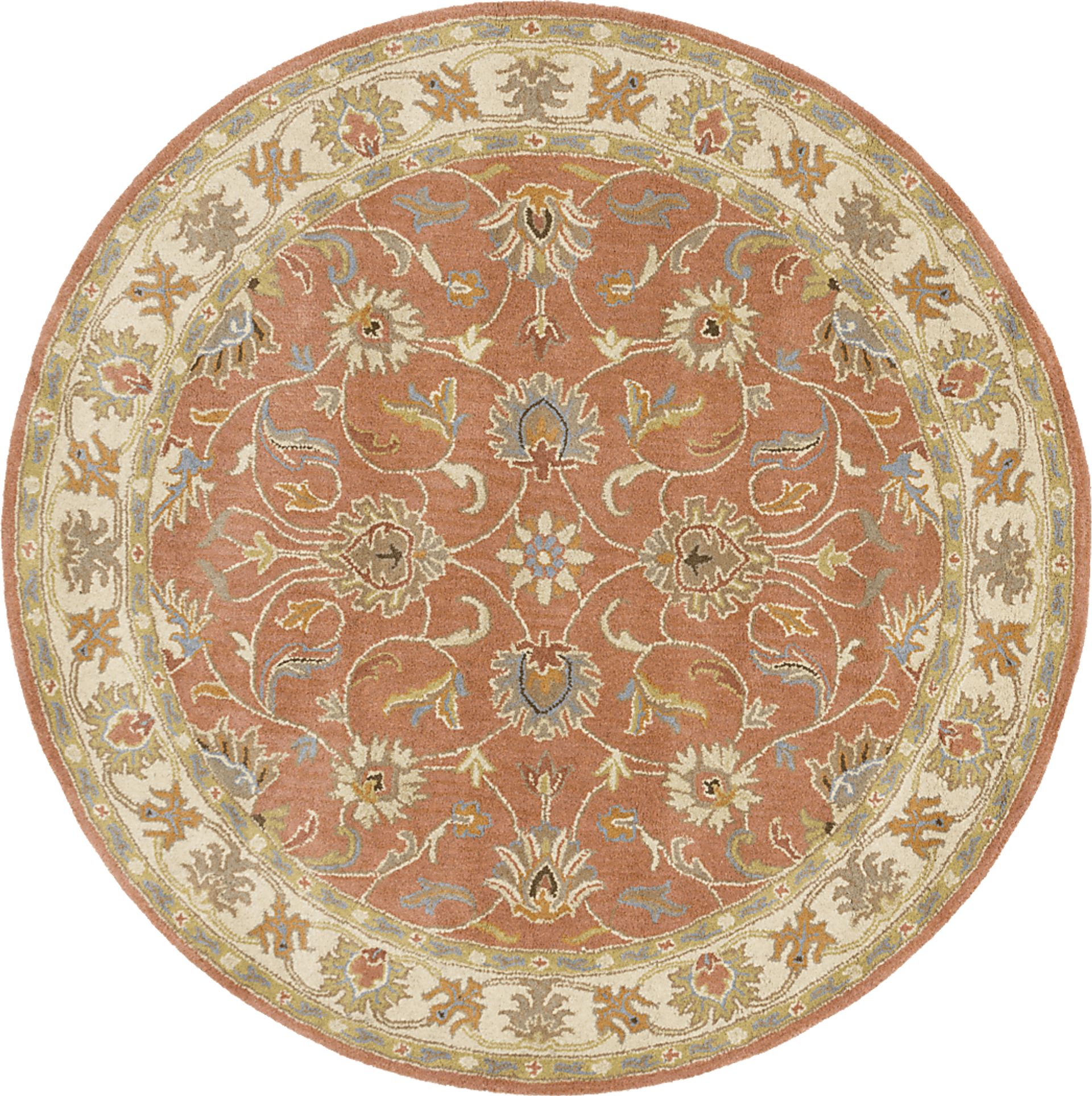Belinera Orange 4' Round Rug - Image 1