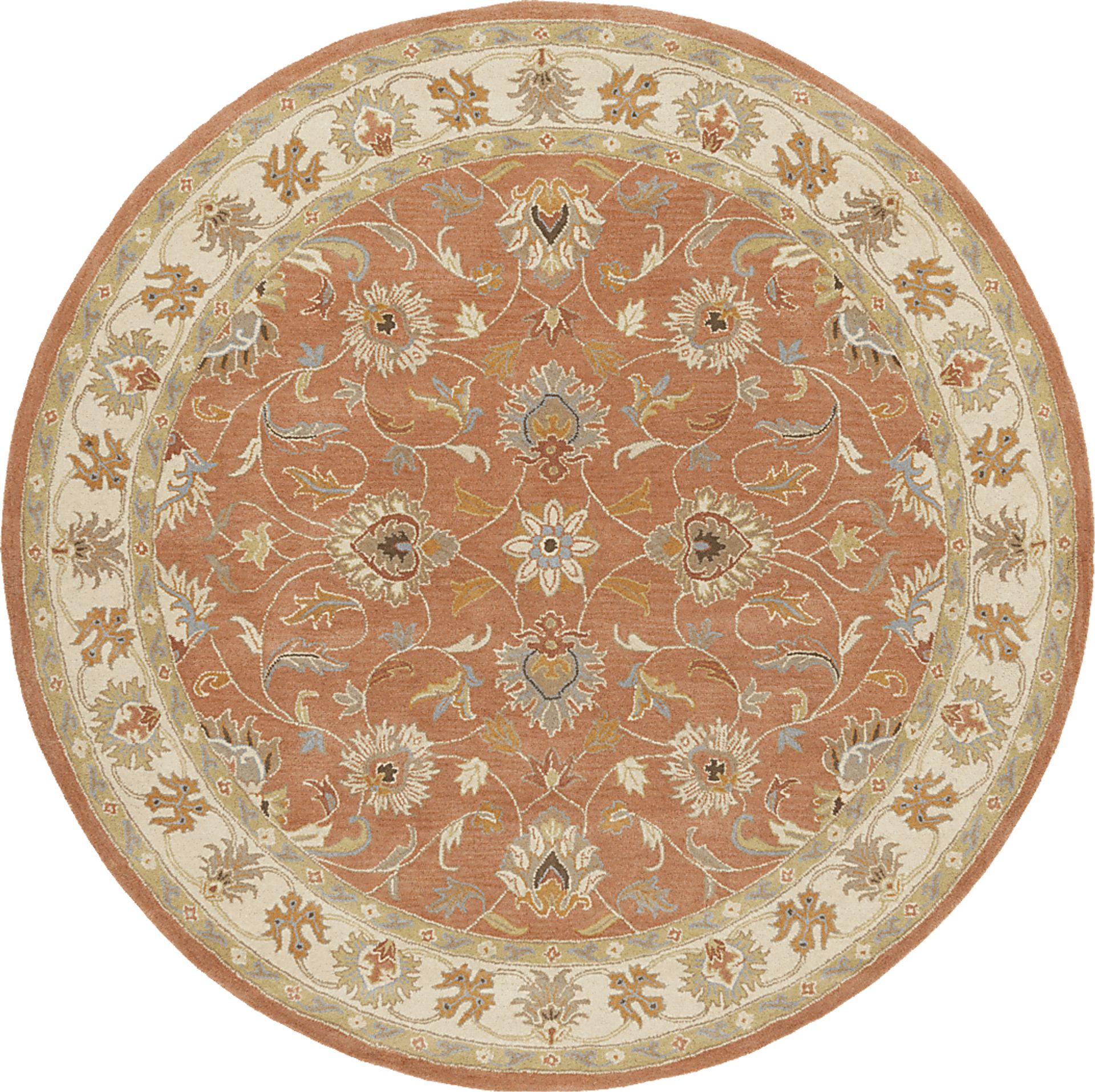Belinera Orange 8' Round Rug - Image 1