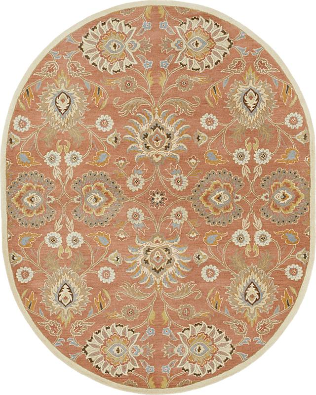 Belinera Orange 8' x 10' Oval Rug - Thumbnail - Image 1