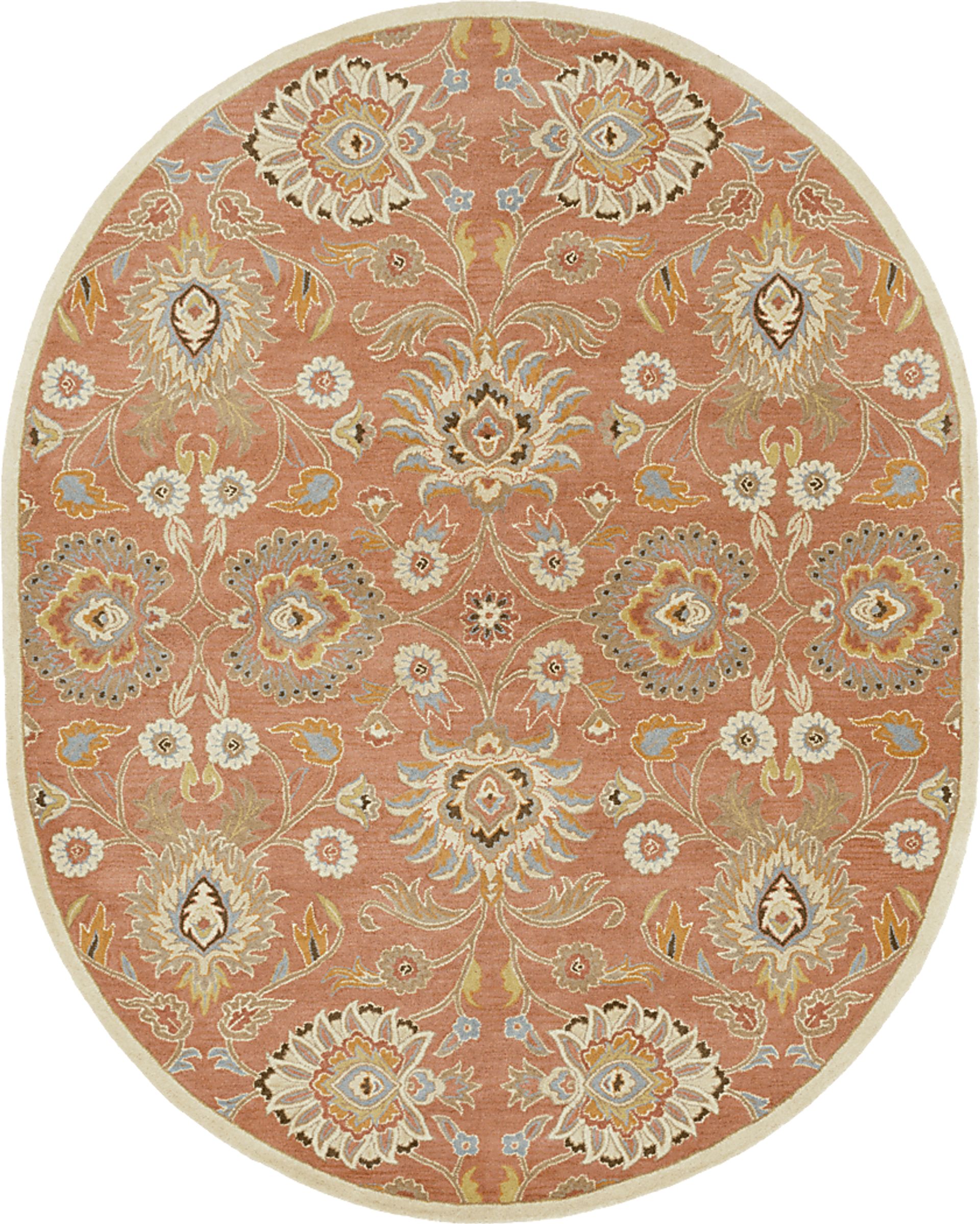 Belinera Orange 8' x 10' Oval Rug - Image 1