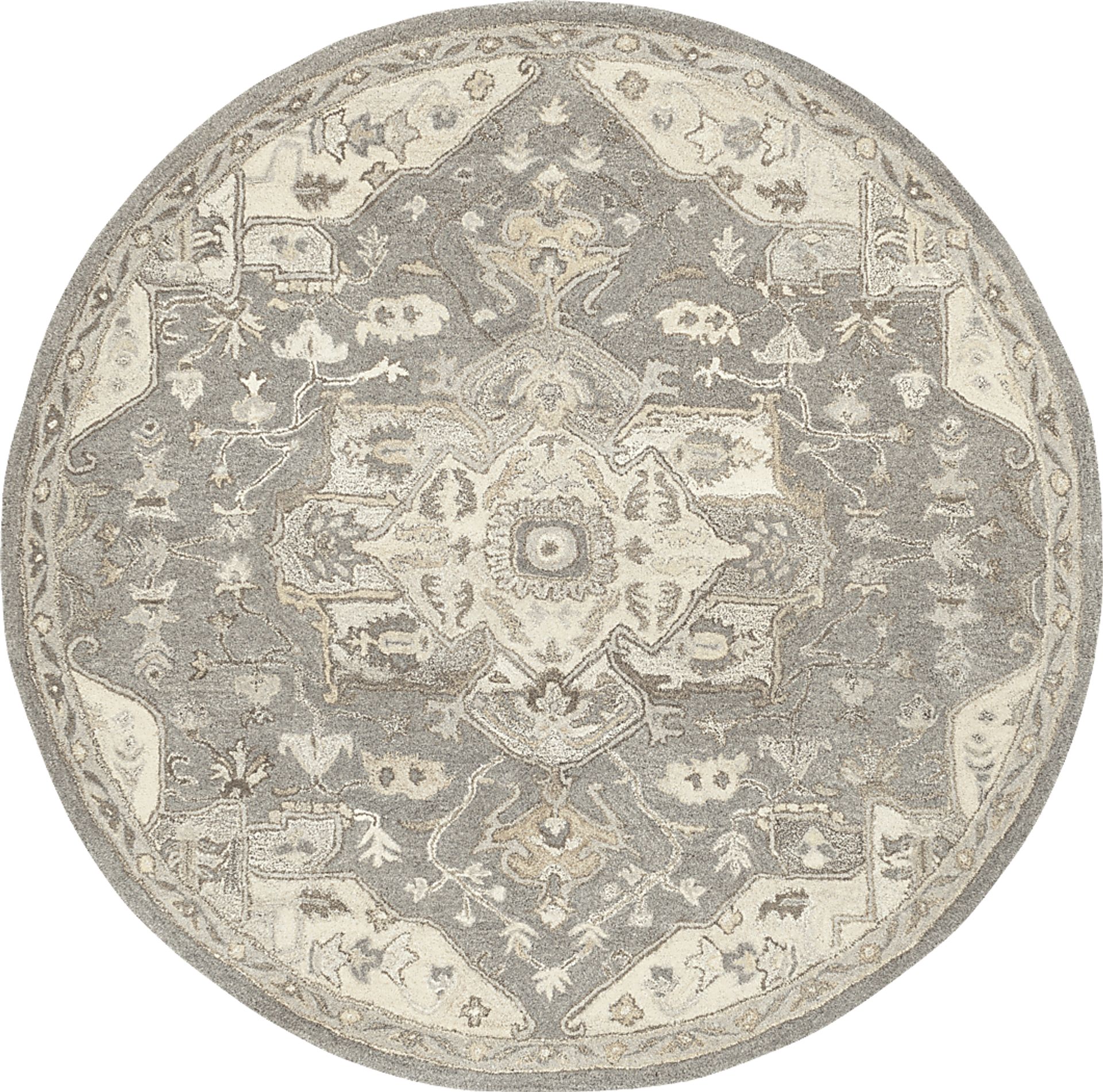Belinera V Beige 6' Round Rug - Image 1
