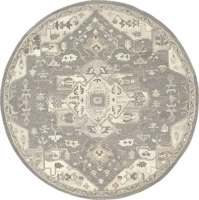 Belinera V Beige 8' Round Rug - Thumbnail - Image 1