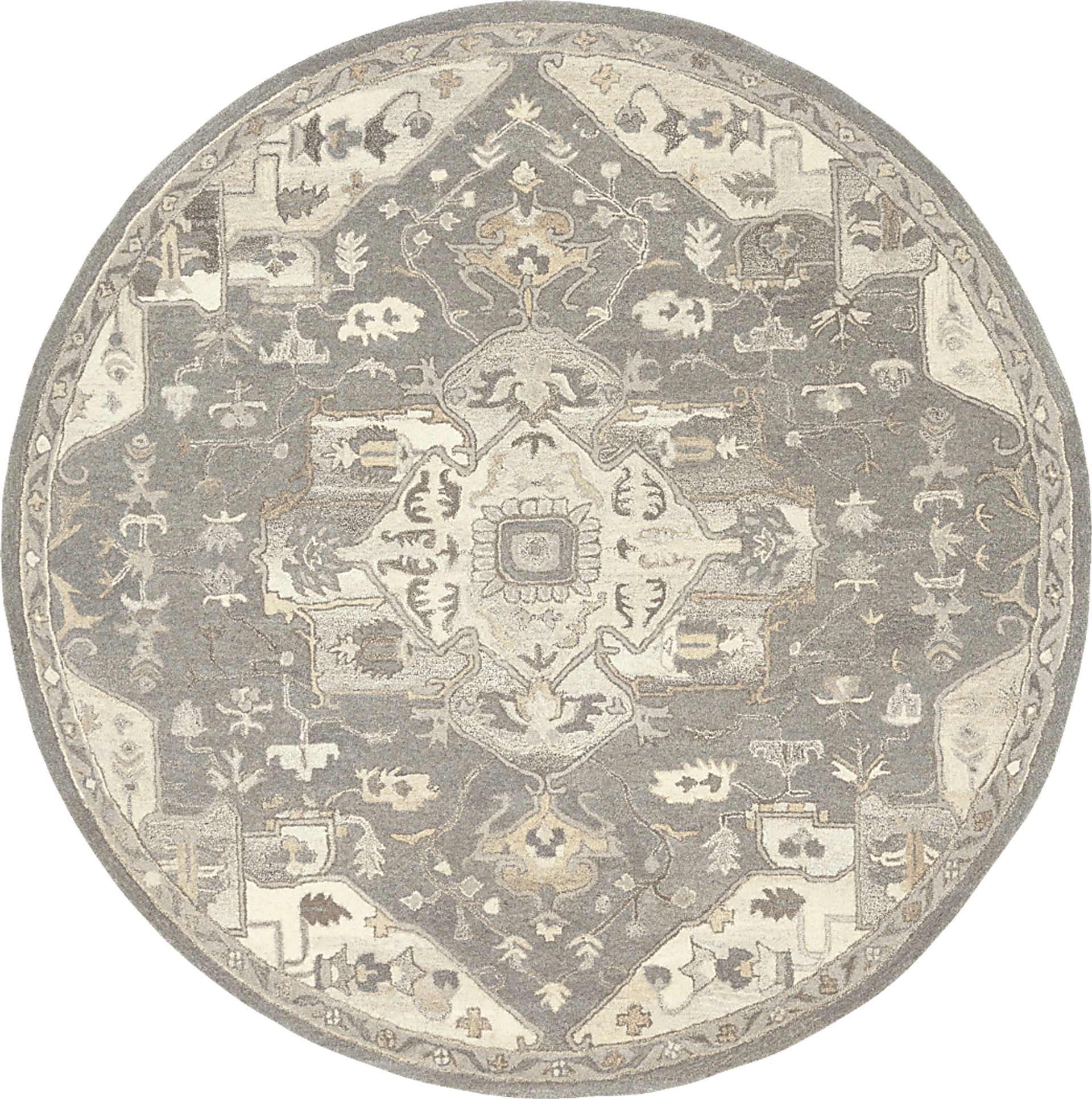 Belinera V Beige 8' Round Rug - Image 1