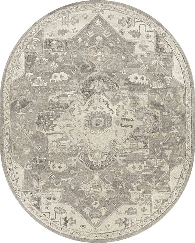 Belinera V Beige 8' x 10' Oval Rug - Thumbnail - Image 1