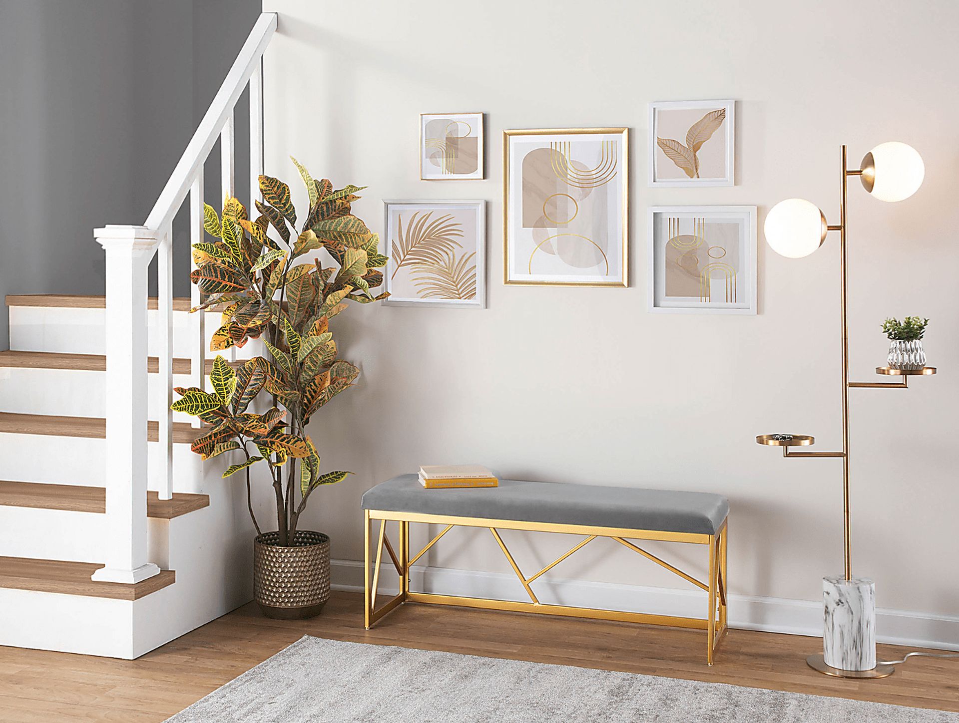 Belino I Gray Accent Bench - Image 2