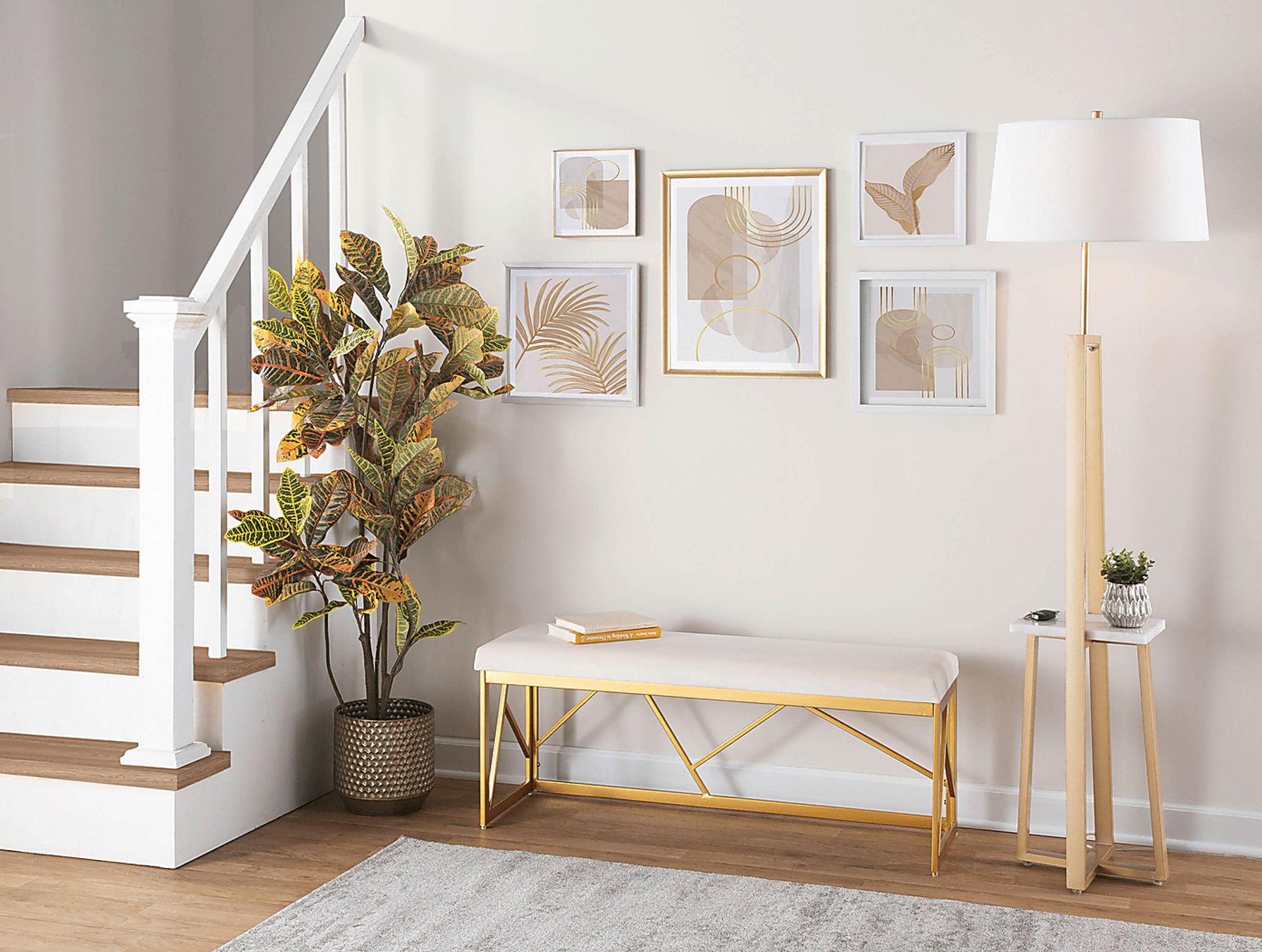 Belino I White Accent Bench - Image 2