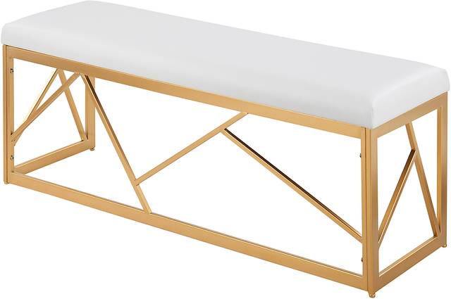 Belino II White Accent Bench - Thumbnail - Image 5