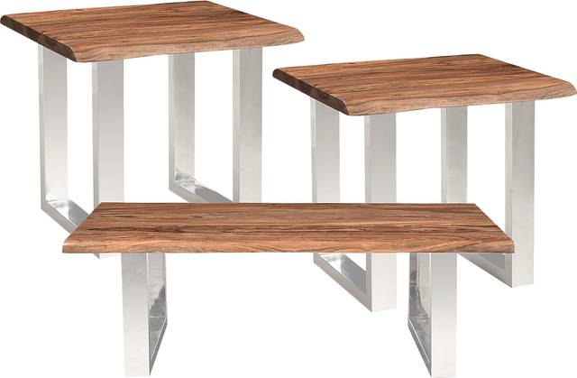 Bellac Point Brown 3 Pc Table Set - Thumbnail - Image 1