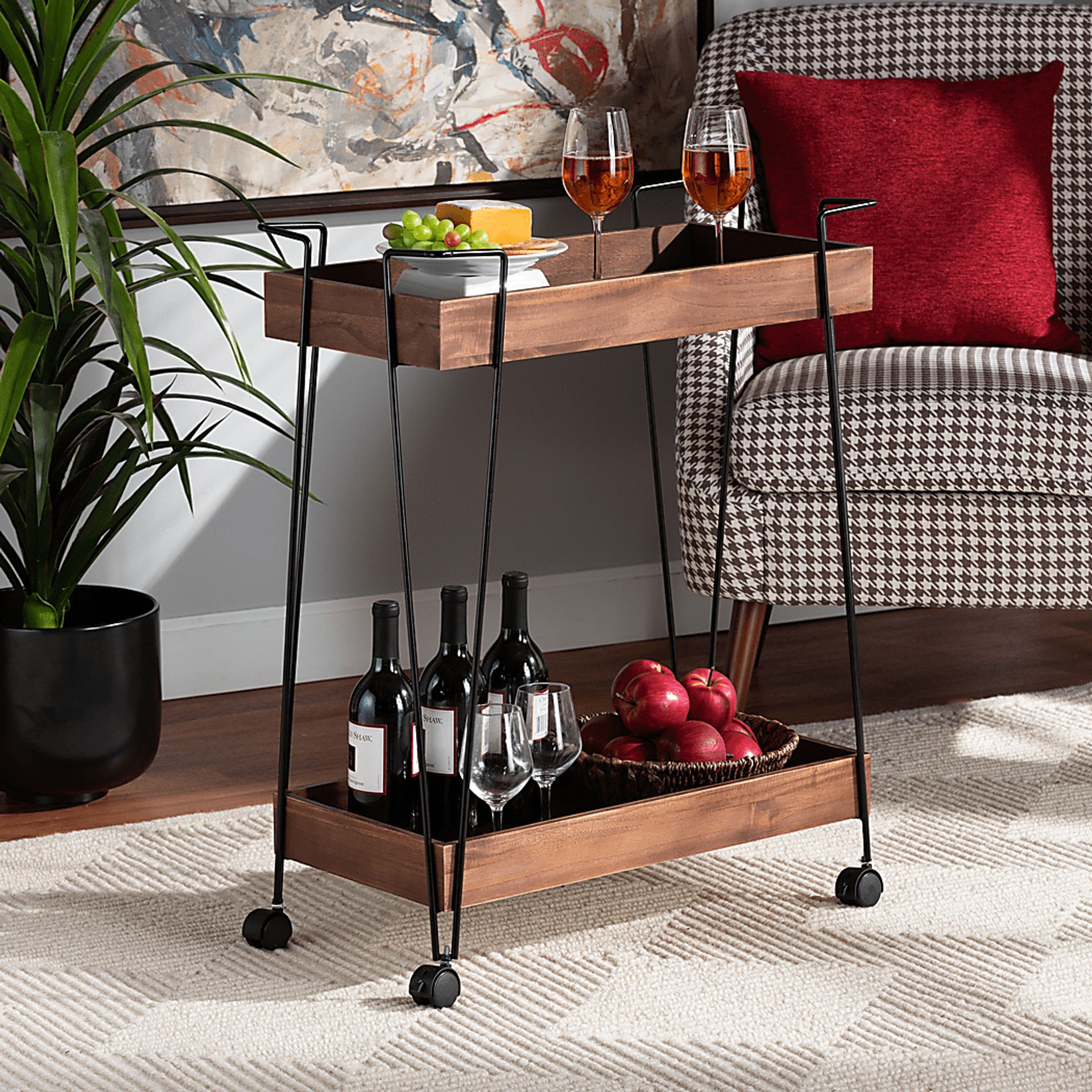 Bellafonte Brown Bar Cart - Image 7