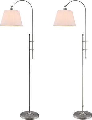 Bellamy Lane Silver Floor Lamp, Set of Two