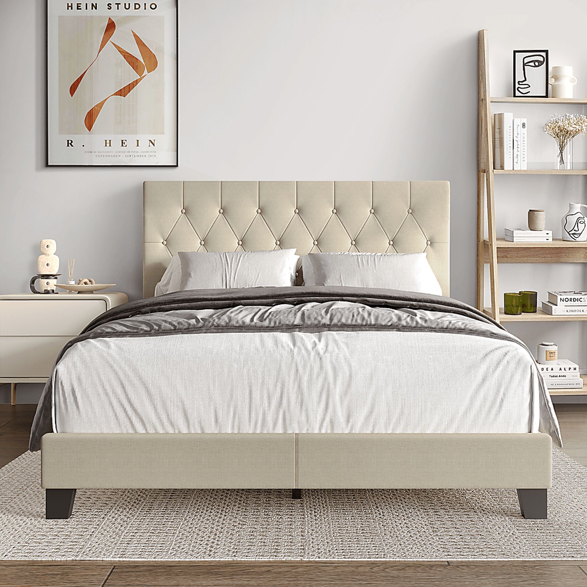 Bellane Beige Queen Bed - Image 2