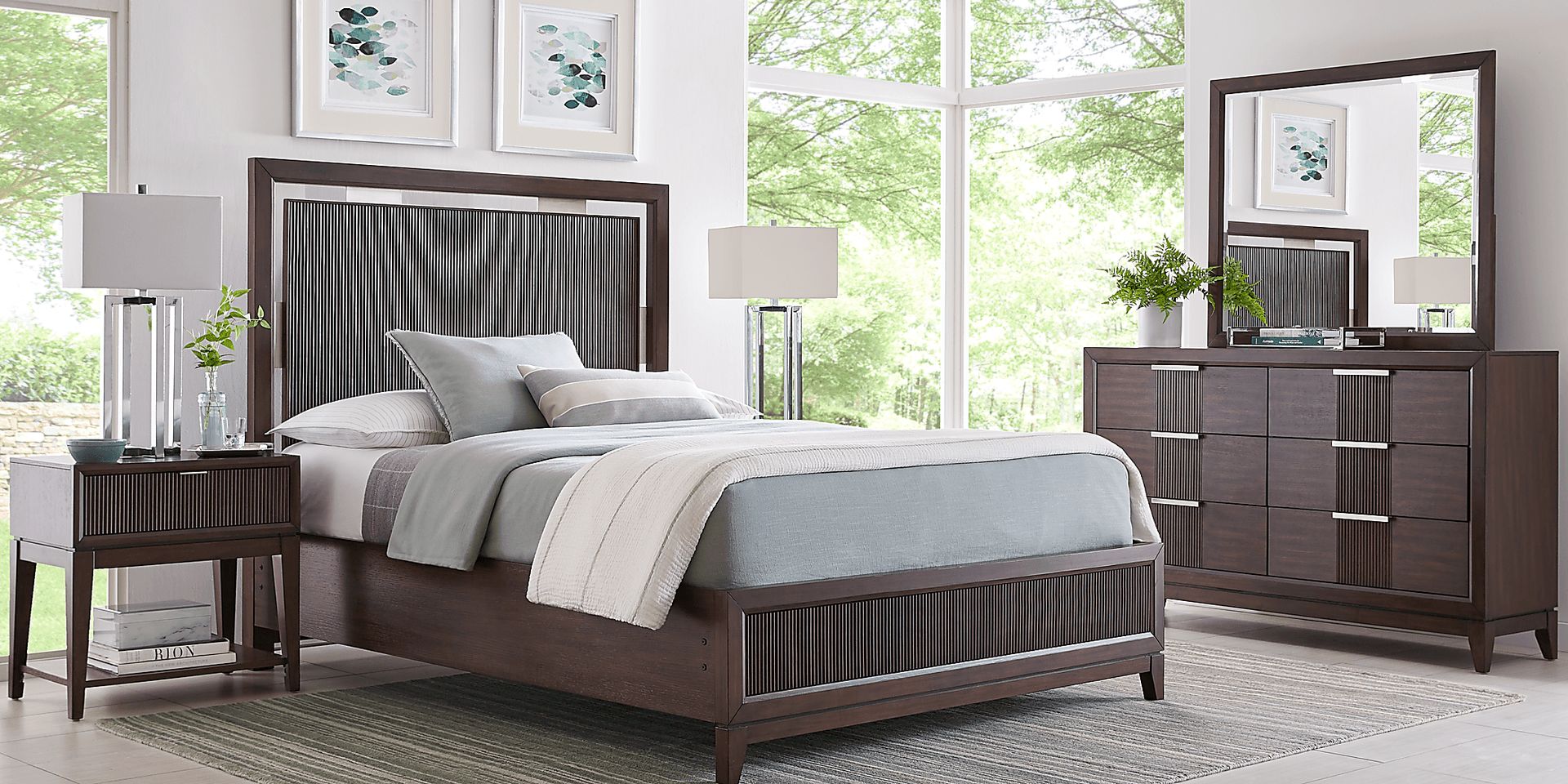 Bellante Brown 3 Pc King Panel Bed - Image 3