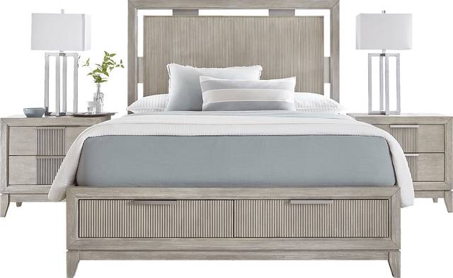 Bellante Gray 3 Pc King Panel Bed with Storage - Thumbnail - Image 1