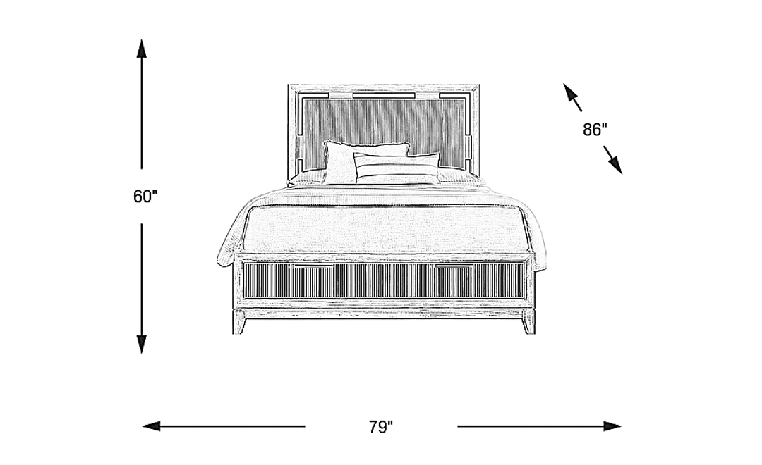 Bellante Gray 3 Pc King Panel Bed with Storage