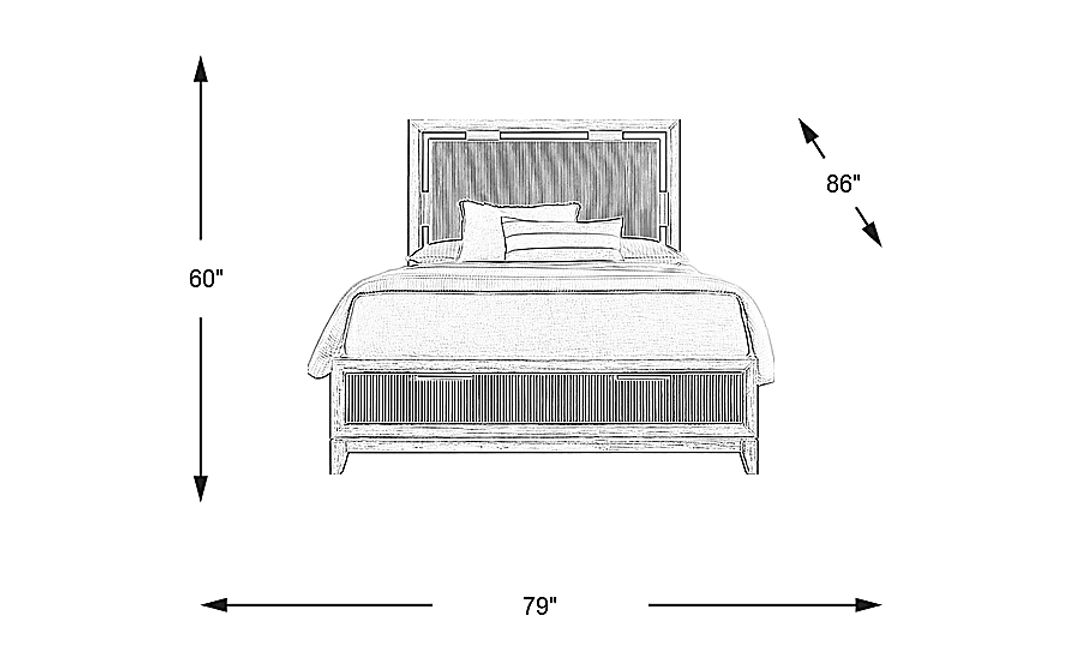 Bellante Gray 3 Pc King Panel Bed with Storage