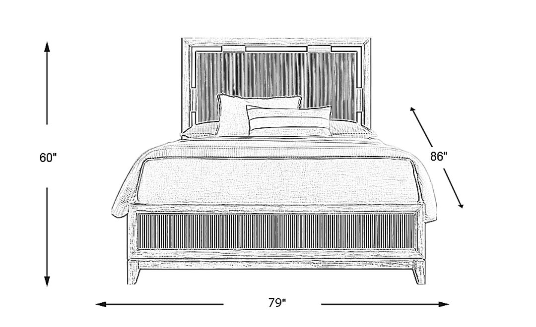 Bellante Gray 3 Pc King Panel Bed