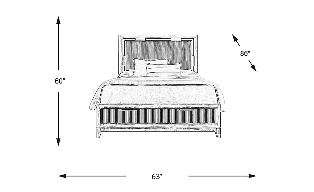 Bellante Gray 3 Pc Queen Panel Bed with Storage