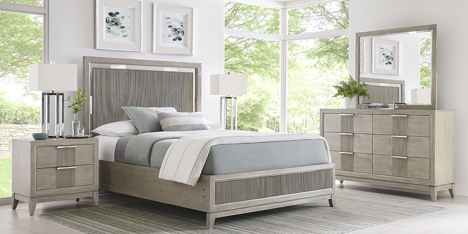 Bellante Gray 3 Pc King Panel Bed - Image 3