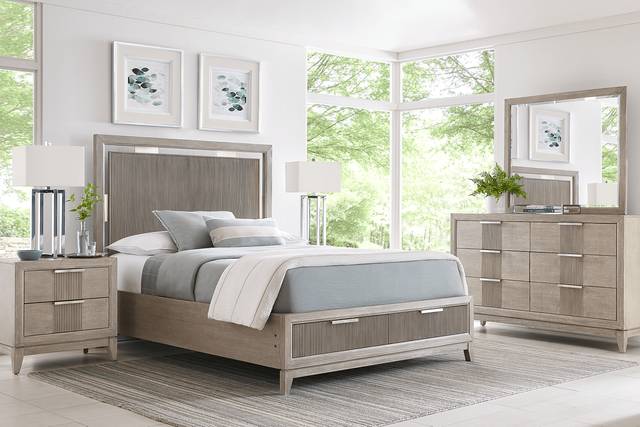 Bellante Gray 5 Pc Queen Panel Bedroom with Storage - Thumbnail - Image 1