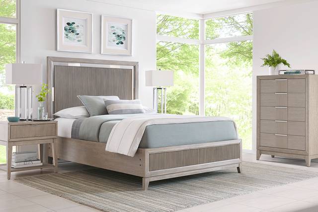 Bellante Gray 3 Pc Queen Panel Bed - Thumbnail - Image 2