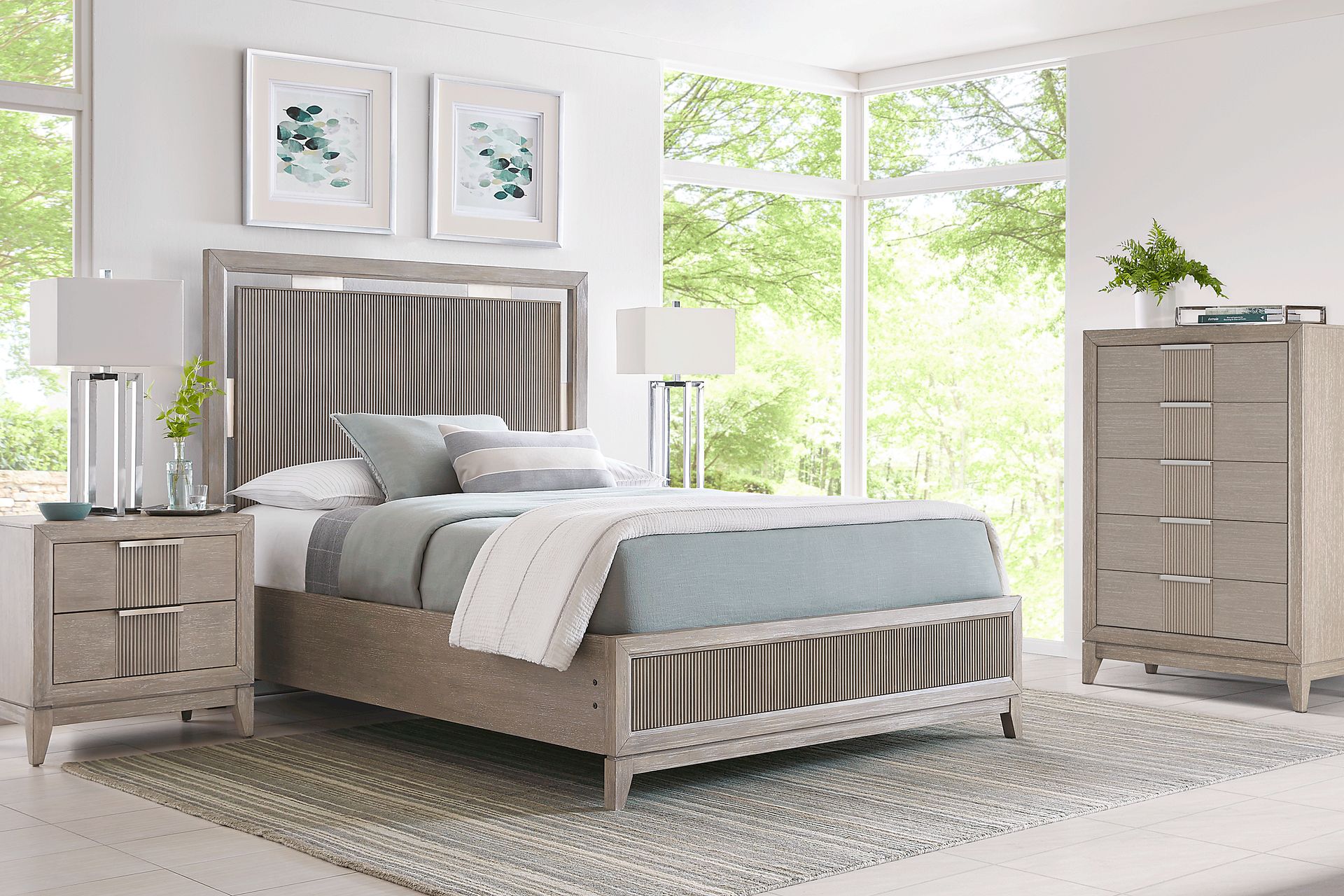 Bellante Gray 5 Pc Queen Panel Bedroom - Image 1
