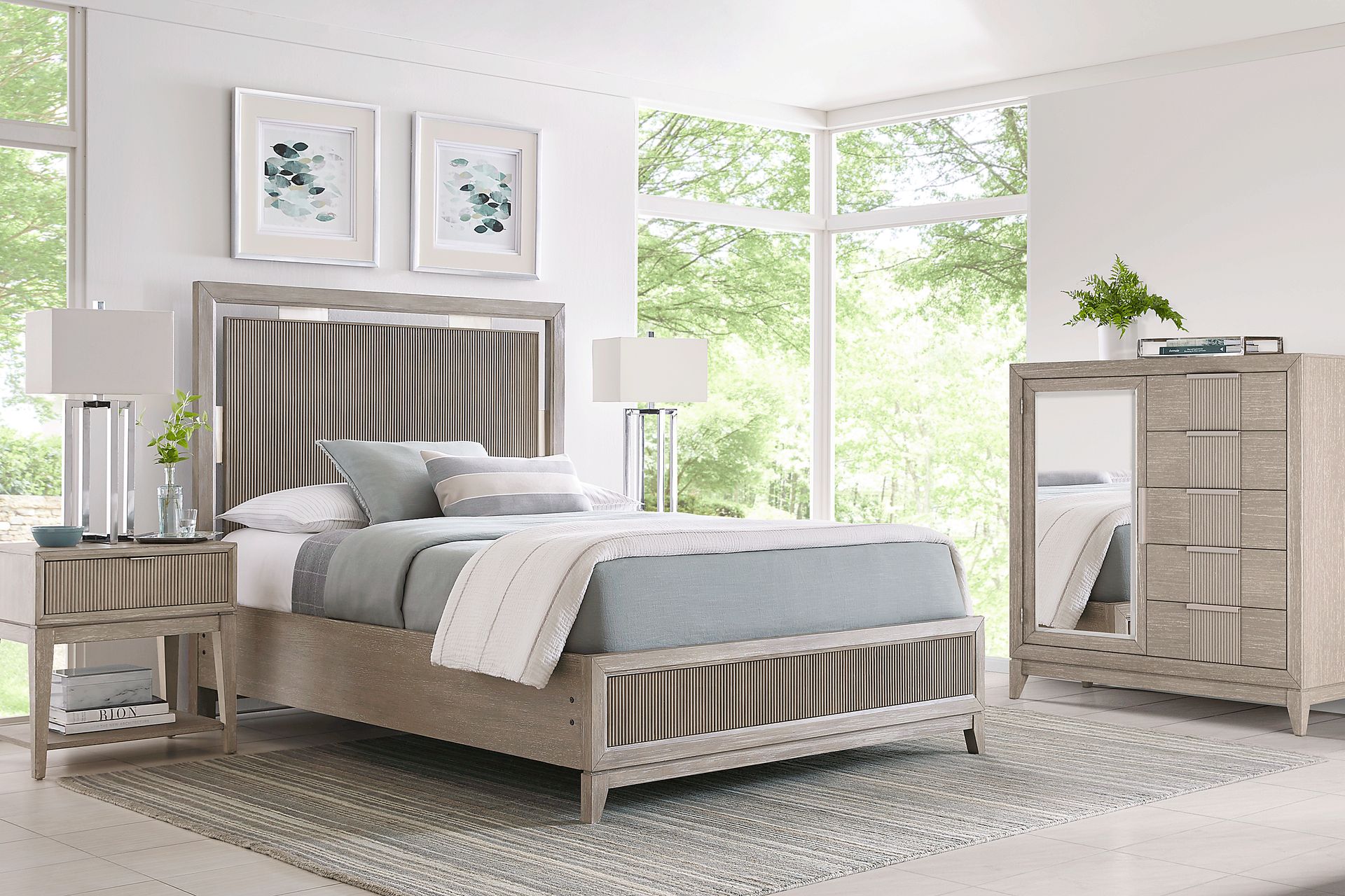 Bellante Gray 5 Pc Queen Panel Bedroom - Image 1