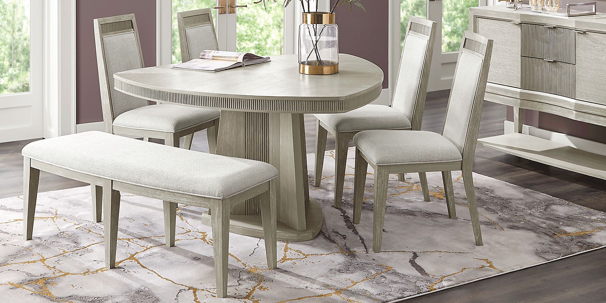 Gray best sale dining set