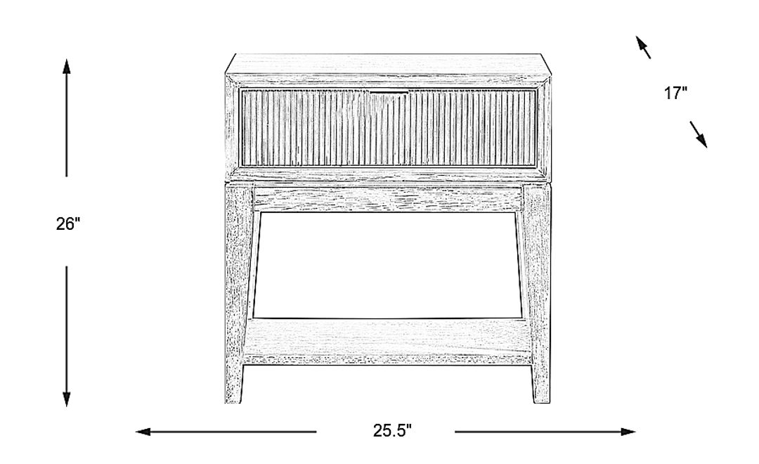 Bellante Gray One Drawer Nightstand