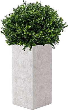 Bellara 41 in. UV Artificial Boxwood Ball in White Planter