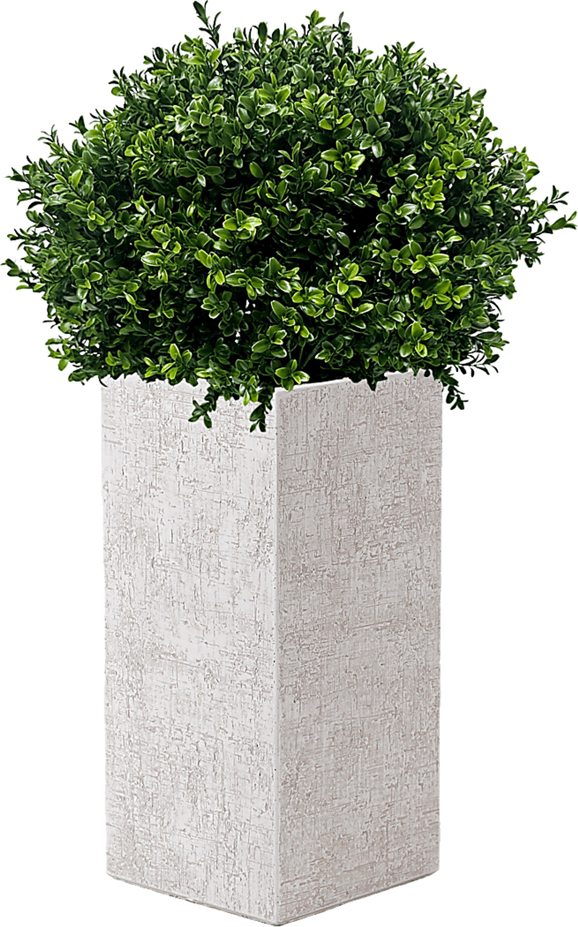 Bellara 41 in. UV Artificial Boxwood Ball in White Planter - Image 1