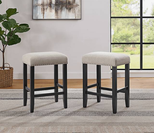 Bellavia Beige Stool, Set of 2 - Thumbnail - Image 2