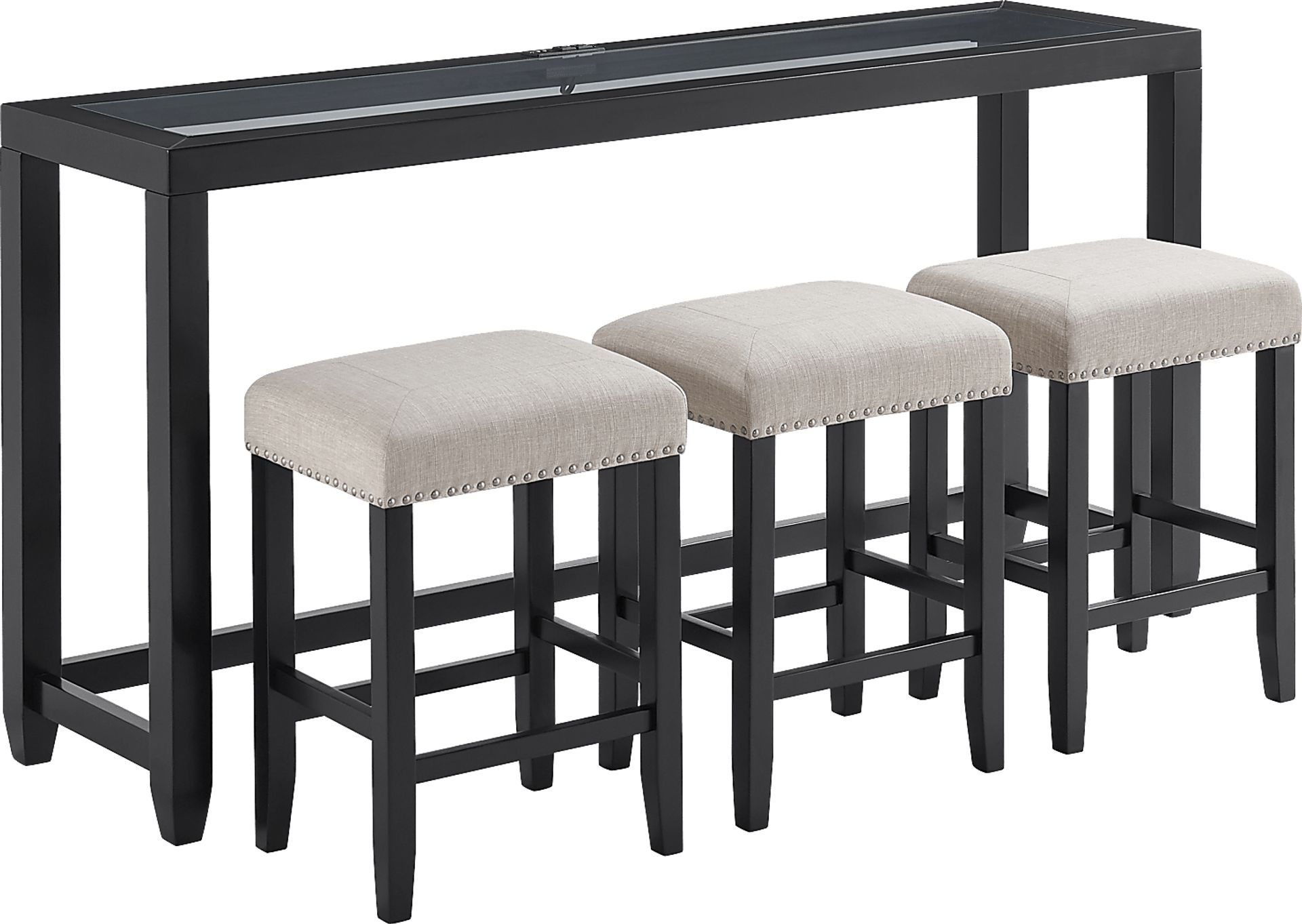 Bellavia Black Bar Table with 3 Barstools - Image 1