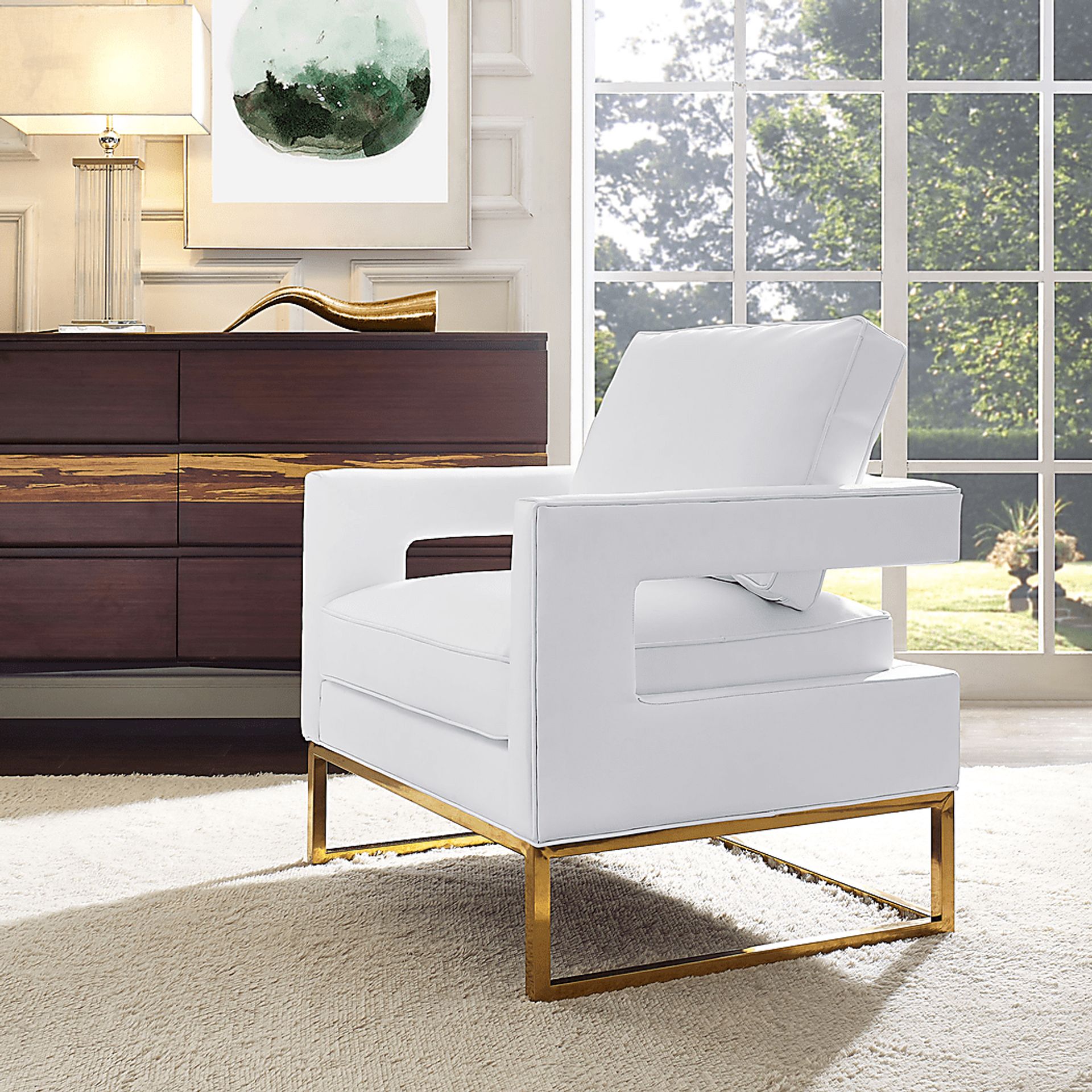 Belldid I White Accent Chair - Image 5