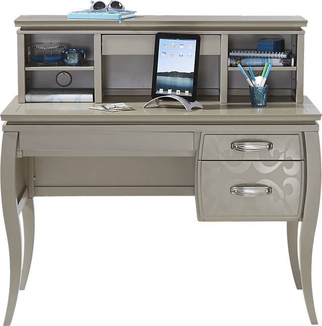 Belle Noir Champagne Desk & Hutch - Thumbnail - Image 1
