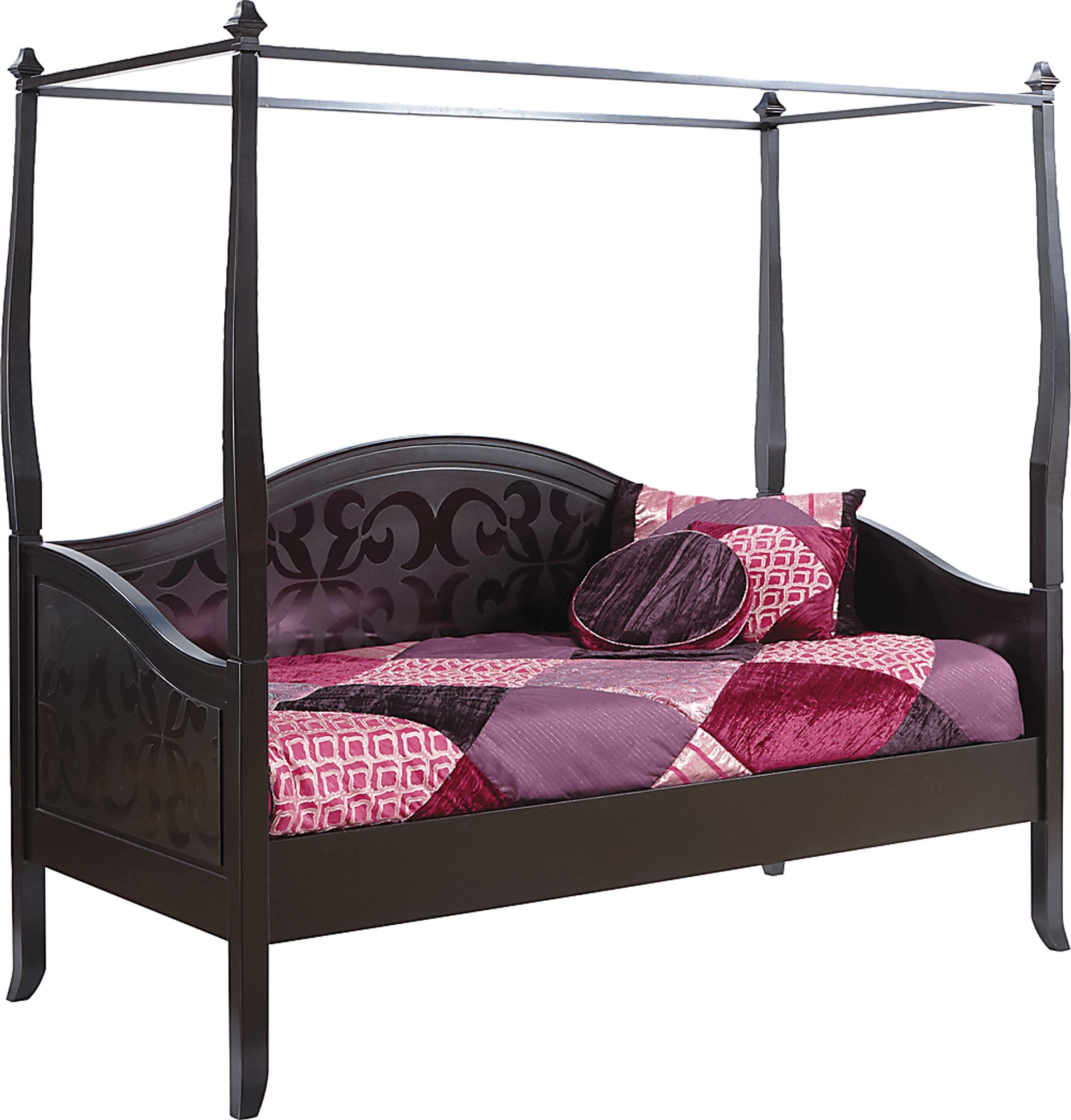 Belle Noir Dark Merlot 3 Pc Canopy Daybed - Image 1