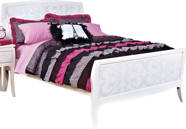 Belle Noir White 3 Pc Full Bed - Thumbnail - Image 1