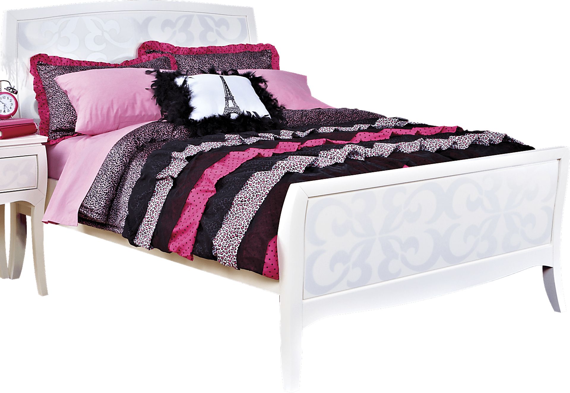 Belle Noir White 3 Pc Full Bed - Image 1