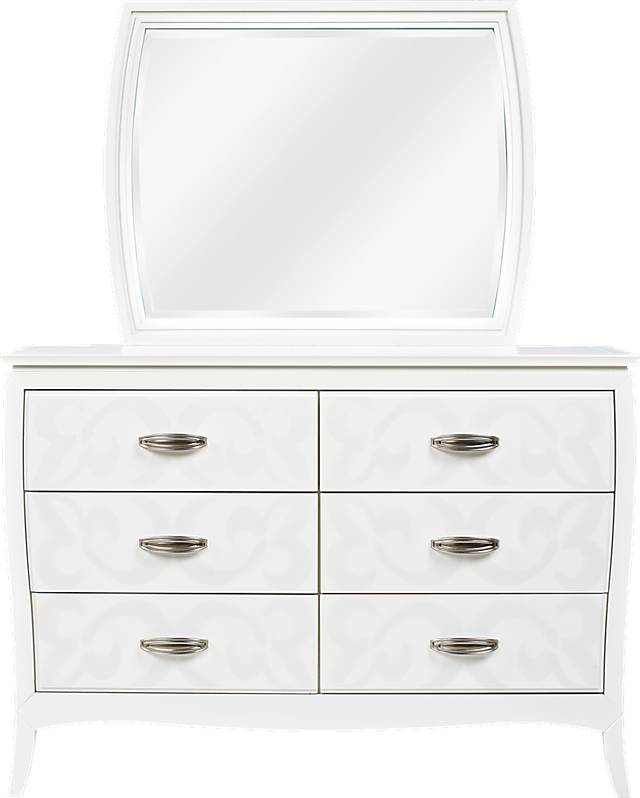 Belle Noir White Dresser and Mirror Set - Thumbnail - Image 1