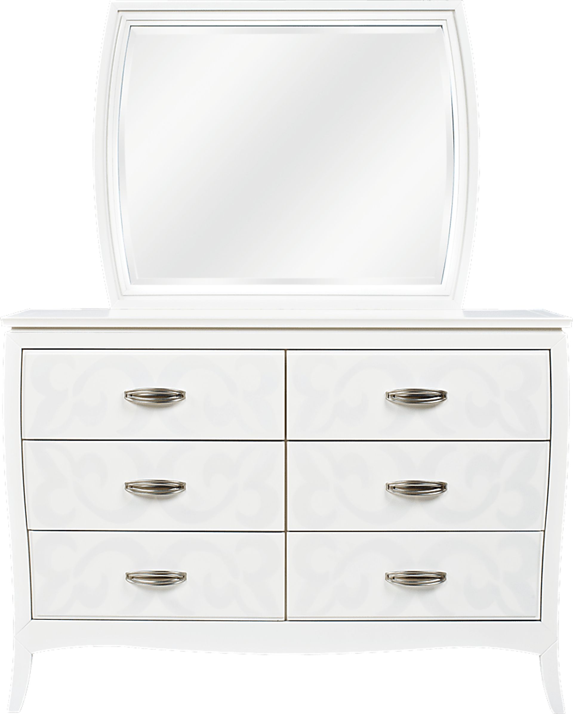 Belle Noir White Dresser and Mirror Set - Image 1