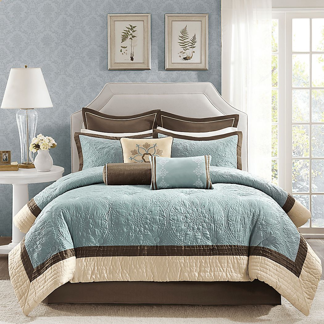 Bellecastle Blue 9 Pc King Comforter Set