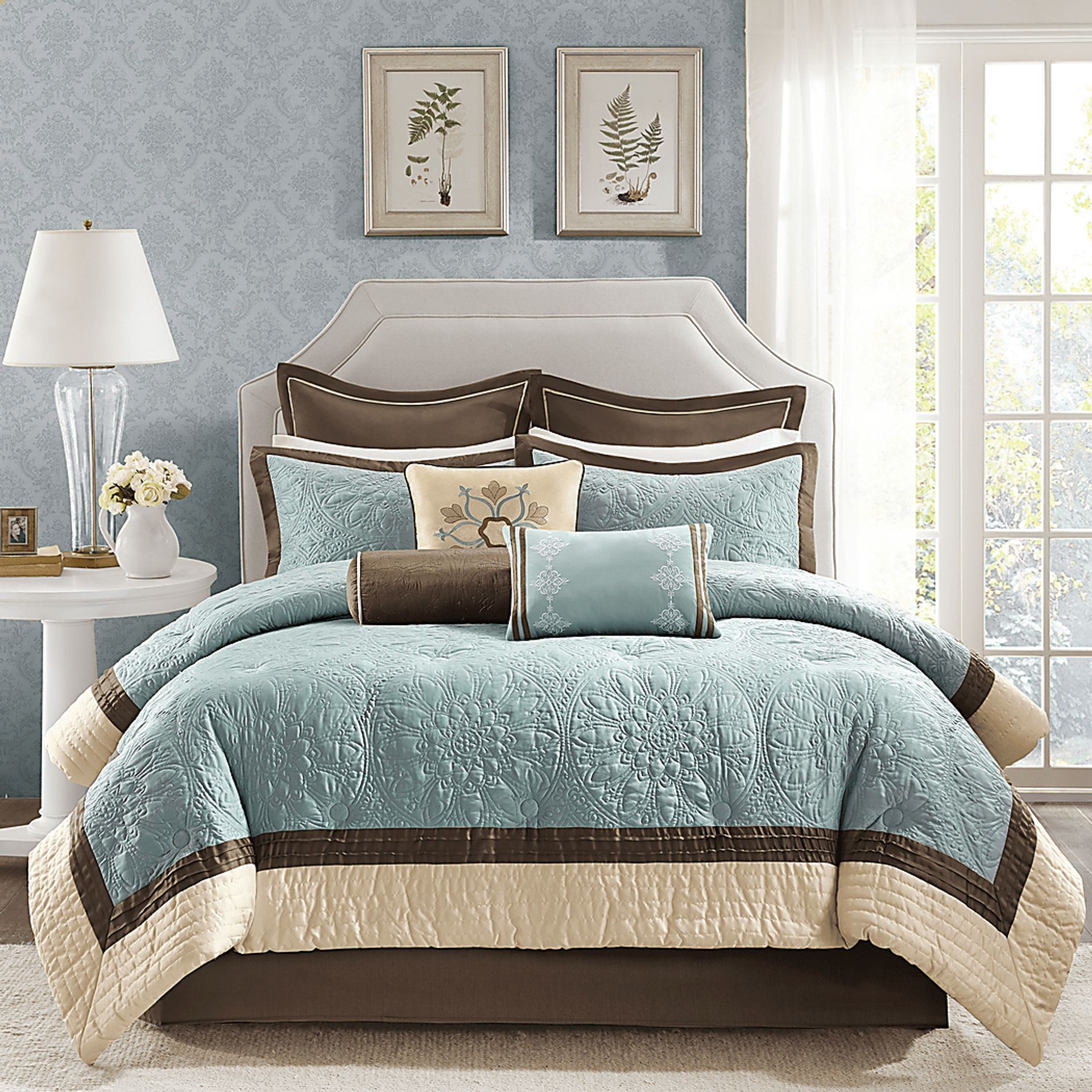 Bellecastle Blue 9 Pc King Comforter Set - Image 1