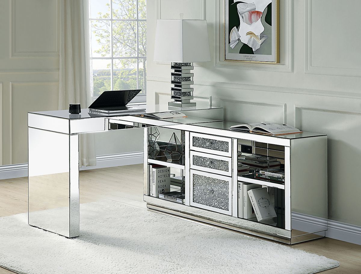 Bellefonte Silver Gray Desk | Rooms to Go