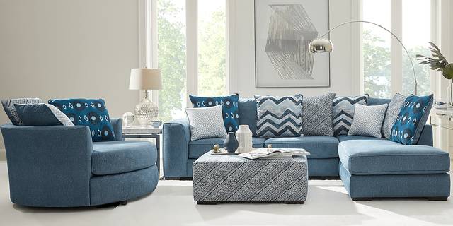 Bellehurst Blue 2 Pc Sectional - Thumbnail - Image 2