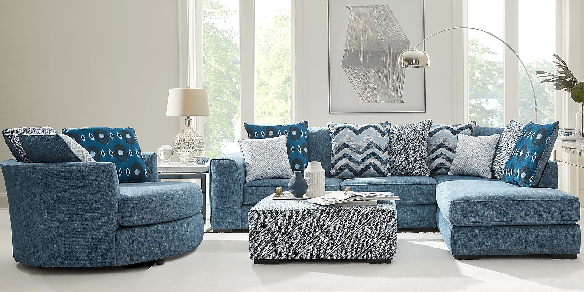 Bellehurst Blue 2 Pc Sectional - Image 2