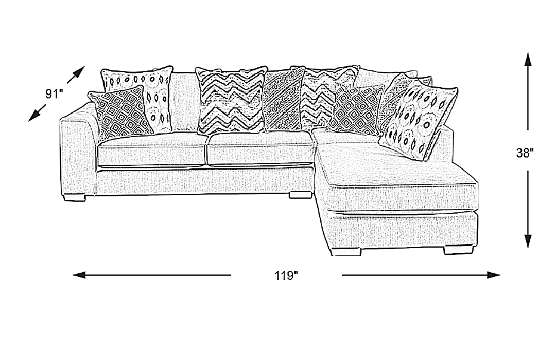 Bellehurst Off-White 2 Pc Sectional