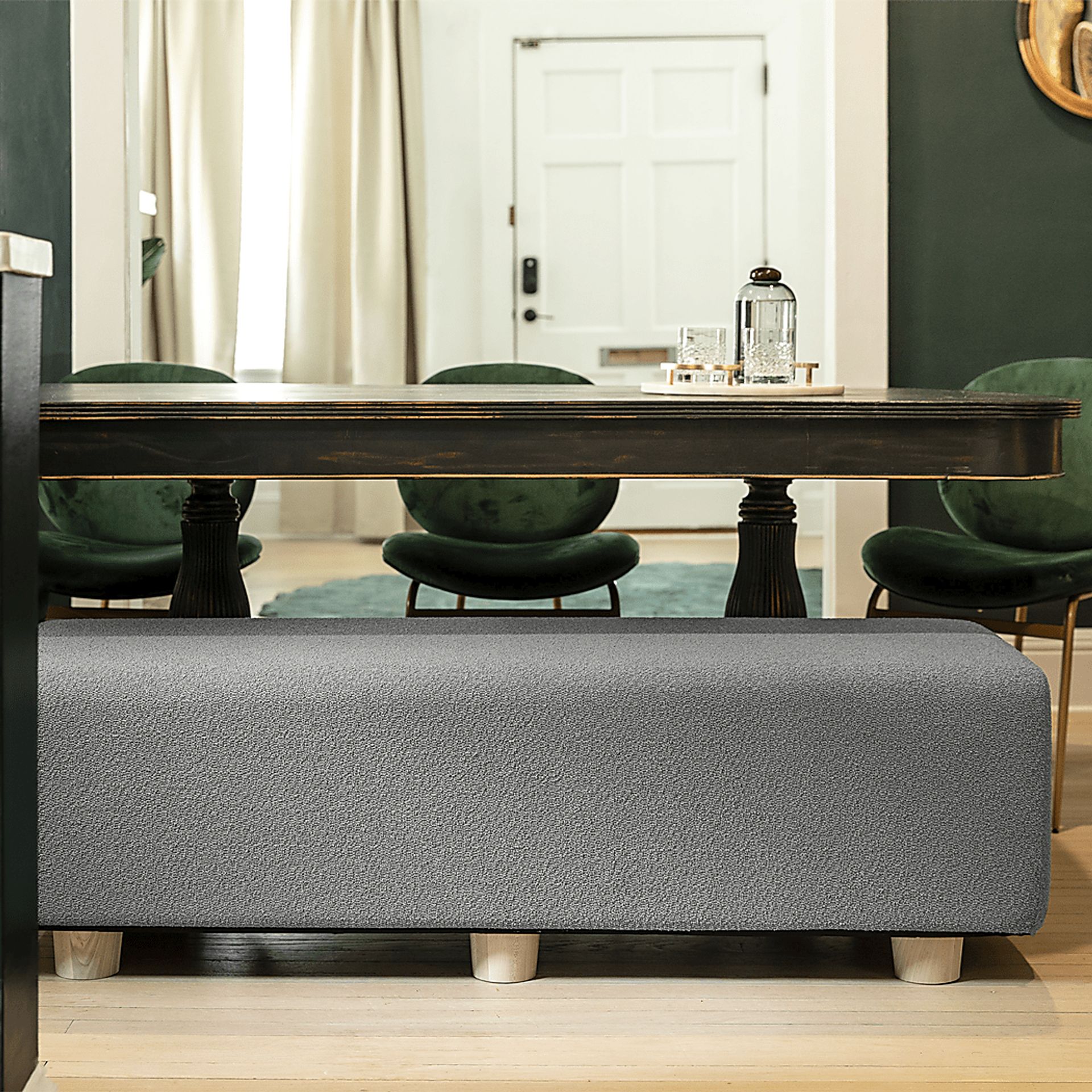 Bellemere Dark Gray Queen Bed Bench - Image 3